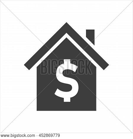 House Investment Growth Icon On White Background.