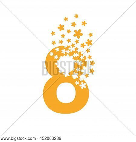 Number 8 Dissolves Into A Cloud Of Flowers.