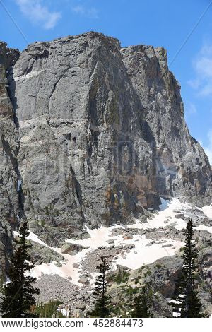 Rocky Mountain National Park In Colorado, Usa. Flattop Mountain Peak.