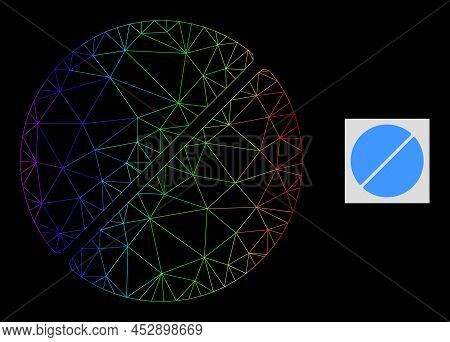 Rainbow Gradient Net Medication Tablet Icon. Geometric Carcass 2d Net Is Based On Medication Tablet 