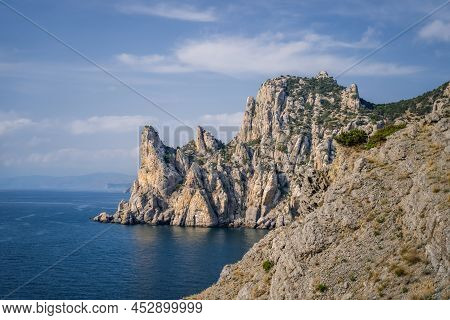 Novyi Svit, Crimea, The View From Golitsyn Path. Beautiful Views Of The Mountains And Rocky Coast Of