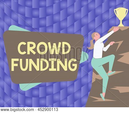 Inspiration Showing Sign Crowd Funding. Conceptual Photo Fundraising Kickstarter Startup Pledge Plat