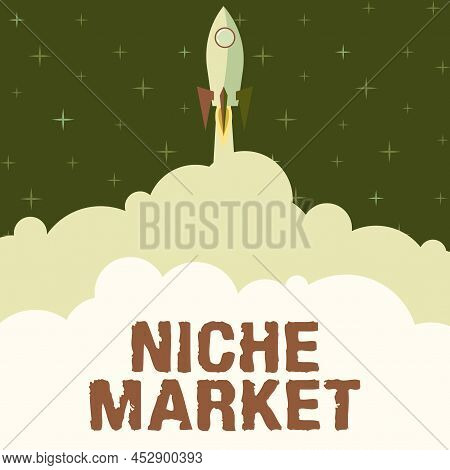 Sign Displaying Niche Market. Business Idea Subset Of The Market On Which Specific Product Is Focuse