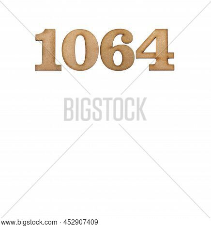Number 1064 - Piece Of Wood Isolated On White Background