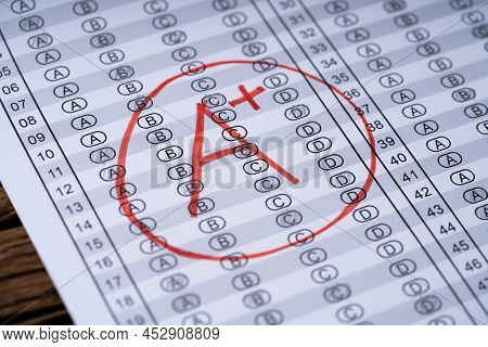 Student Exam Test. School Performance Grade Mark