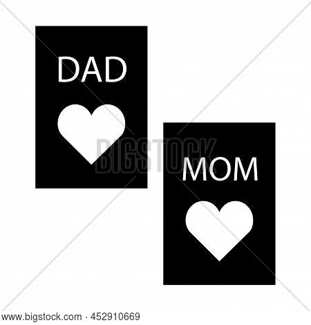 Card With Dad Mom. Holiday Background. Banner, Poster, Greeting Card. Vector Illustration. Stock Ima