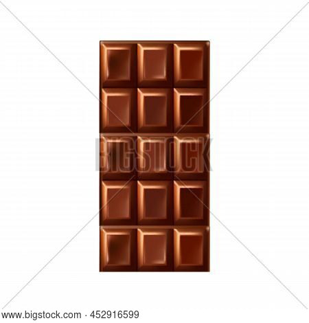 Chocolate Bar Delicious Sweet Food Dessert Vector. Milk Or Bitter Black Chocolate Candy Tasty Nutrit