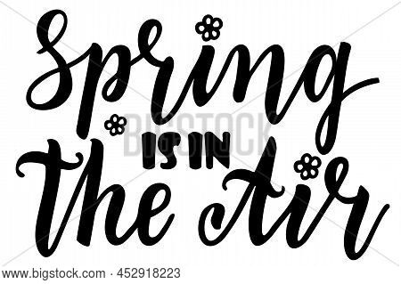 Spring Is In The Air. Hand Drawn Logotype, Badge Typography Element For Your Design. Lettering Sprin