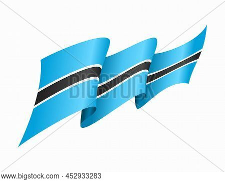 Botswanan Flag Wavy Abstract Background. Vector Illustration.