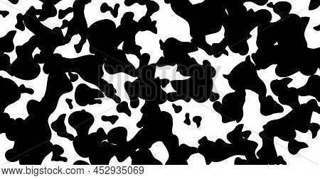Dalmatian Pattern Cow Texture Animal Skin Template Spot Background Vector Design Illustration Random