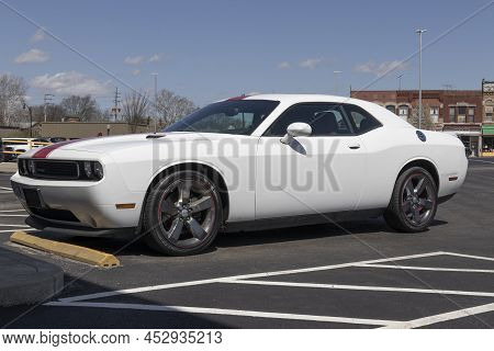 Logansport - Circa April 2022: Dodge Challenger Display. Stellantis Offers The Challenger In Sxt, Gt