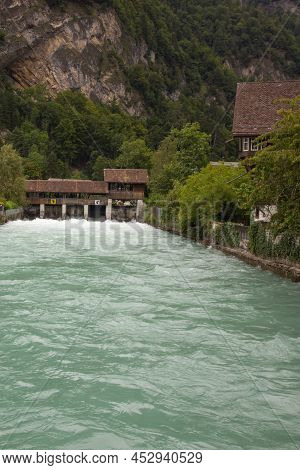 Aare River In Unterseen Near Interlaken (bernese Oberland)