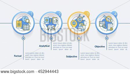 Major Types Of Information Circle Infographic Template. Analytical Kind. Data Visualization With 4 S
