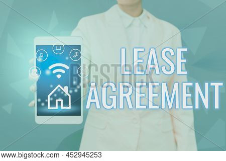 Text Caption Presenting Lease Agreement. Business Overview Contract On The Terms To One Party Agrees