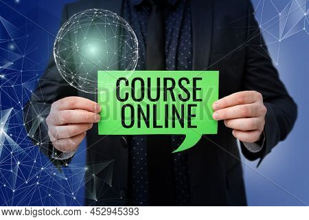 Writing Displaying Text Course Online. Business Idea Elearning Electronic Education Distant Study Di