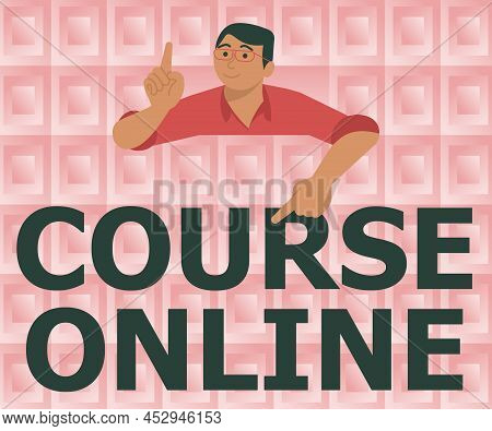 Conceptual Display Course Online. Conceptual Photo Elearning Electronic Education Distant Study Digi