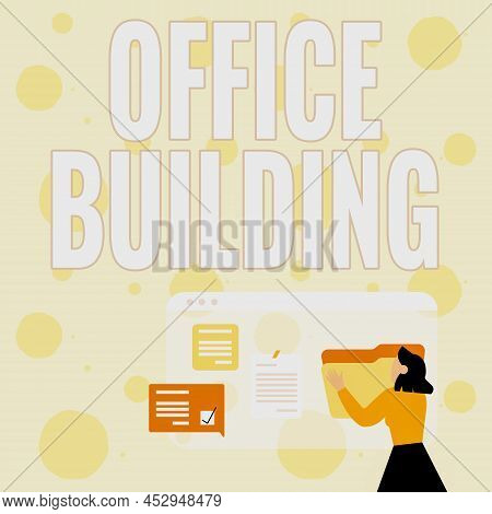 Conceptual Display Office Building. Business Idea Commercial Buildings Are Used For Commercial Purpo