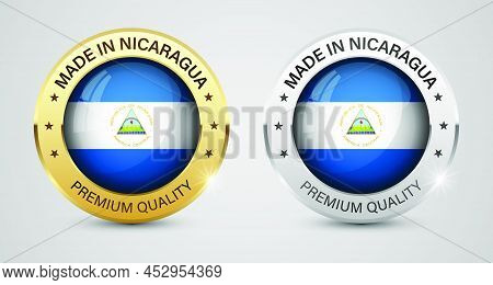 Made In Nicaragua Graphics And Labels Set. Some Elements Of Impact For The Use You Want To Make Of I