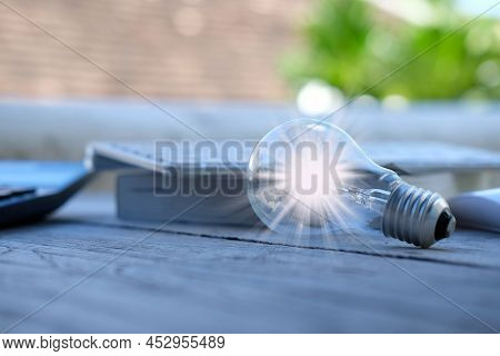 Idea Innovation And Inspiration Concept Illuminated Light Bulb On Book Innovation Brainstorming Insp