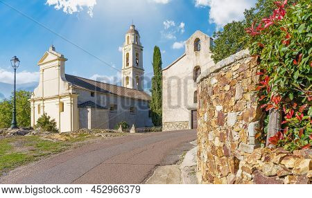Landscape With Olmi Cappella Village, Corsica Island, France
