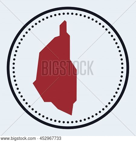 Penang Island Round Stamp. Round Logo With Island Map And Title. Stylish Minimal Penang Island Badge