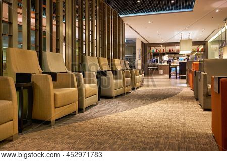 SINGAPORE - CIRCA JANUARY, 2020: interior shot of Dnata Lounge in Singapore Changi Airport.