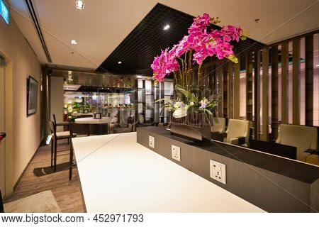 SINGAPORE - CIRCA JANUARY, 2020: interior shot of Dnata Lounge in Singapore Changi Airport.