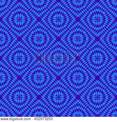Vector Geometric Seamless Pattern. Abstract Colorful Mosaic Ornament. Simple Checkered Texture. Op A