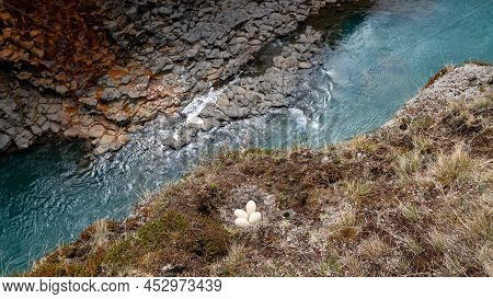 Studlagil Basalt Canyon, Iceland. This Is A Rare Volcanic Basalt Column Formation