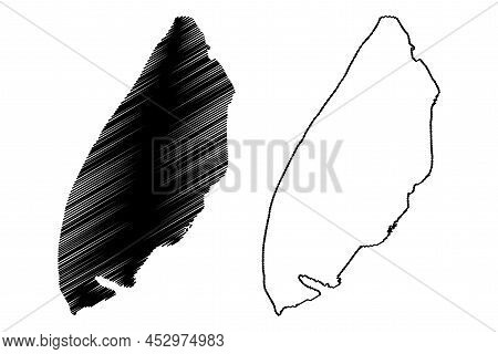 Texel Island (kingdom Of The Netherlands, Holland, West Frisian Islands) Map Vector Illustration, Sc
