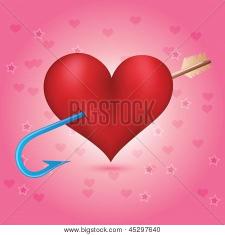 La flecha de Cupido ataca al corazón