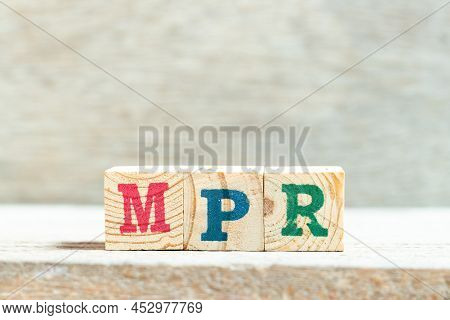 Alphabet Letter Block In Word Mpr (abbreviation Of Market Price Referent Or Monthly Progress Report)