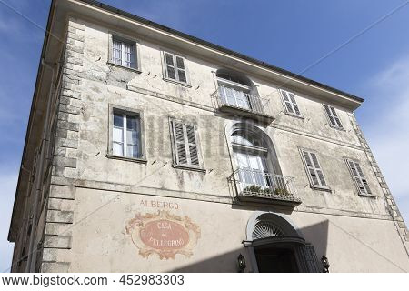 Varallo, Italy - August 17, 2020: View Of Hotel In Monte Santo In Varallo