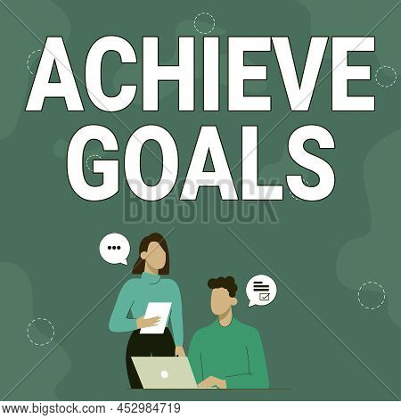 Conceptual Caption Achieve Goals. Business Concept Results Oriented Reach Target Effective Planning 