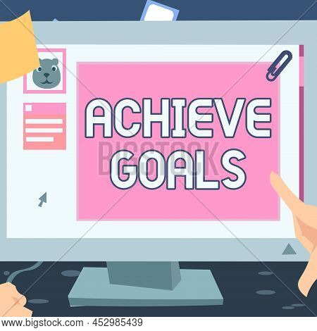 Writing Displaying Text Achieve Goals. Concept Meaning Results Oriented Reach Target Effective Plann