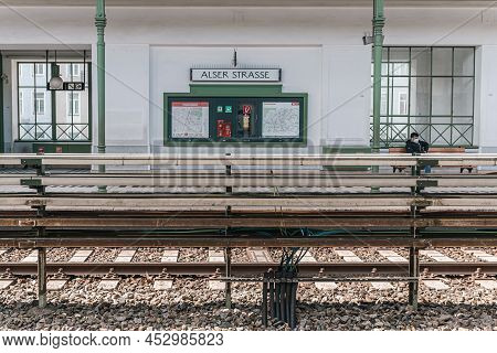 Alser Strasse Station On U6 Vienna Underground. Subway Station Ground. Ancient Subway Branch. Austri