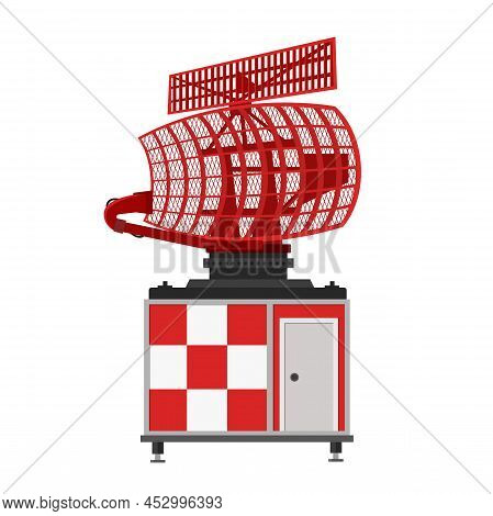 Radar Station In Trendy Flat Design Isolated Vector On White Background, Communication Equipment Tec