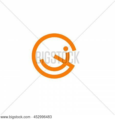 Letter Ig Smile Shape Simple Geometric Round Logo Vector