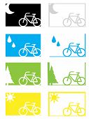 Set Of Weather Cycling Icons And Backgrounds