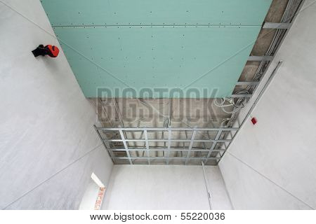 Bottom of the frame mounted ceiling