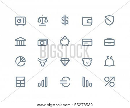 Finance and bank icons. LIne series