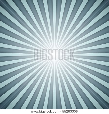 Sunburst grey and blue vector background with shadow effect.