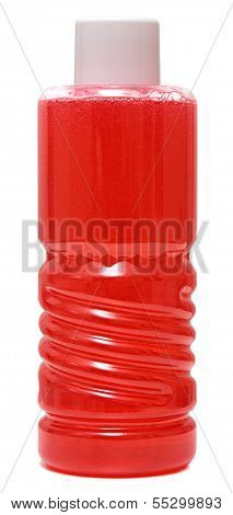 Plastic Bottle with liquid soap on a white background .shampoo