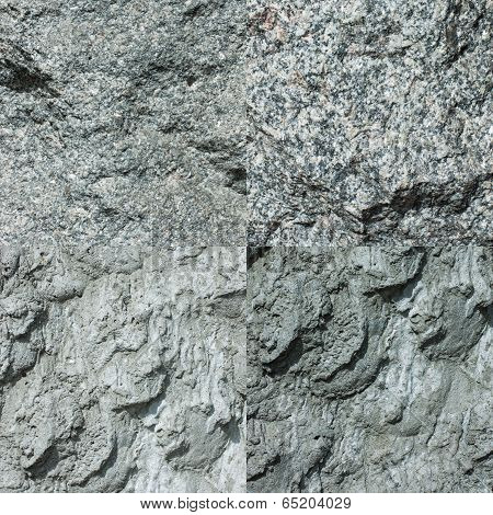 Set of four gray stone textures.