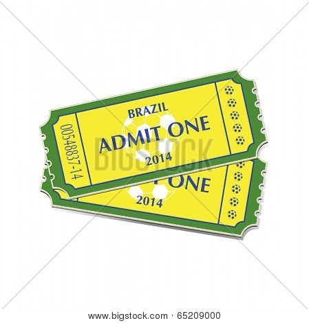  A pair of tickets for Brazil 2014 football. EPS10 vector format. 