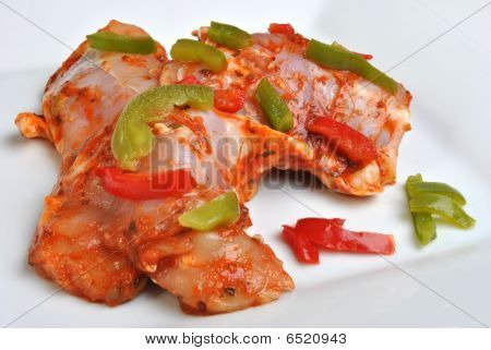 Marinierte Bio-Huhn Chasseur mit organisch paprika