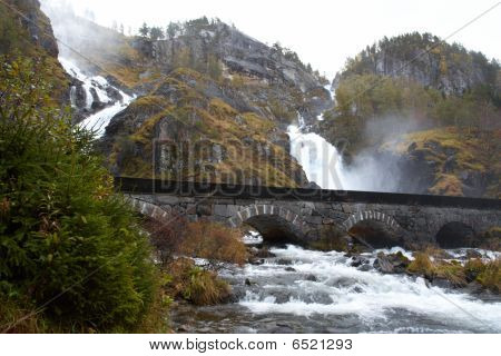 Lotefossen vodopád, Norsko