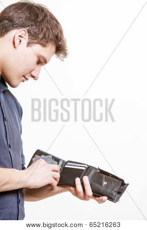 Young Man Paying By Credit Card Spending Money. Finance.