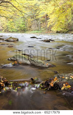 Metuje river in autumn, Czech Republic