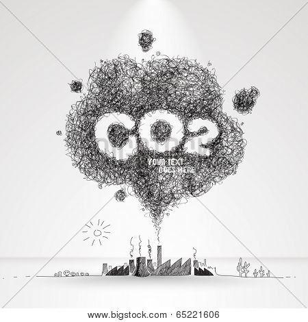 Vector Illustration of Air Pollution.